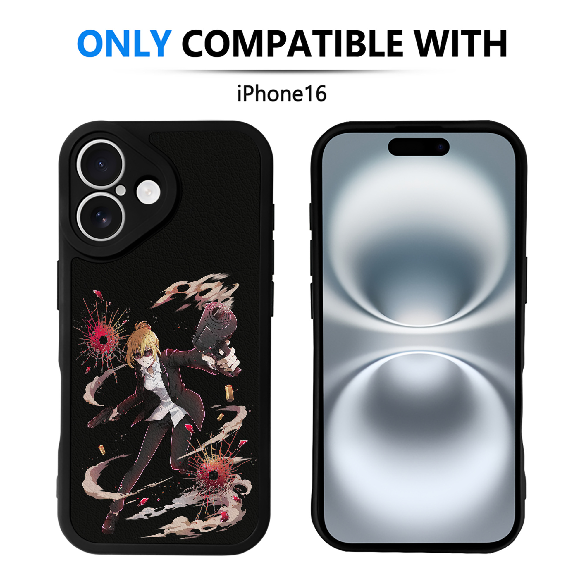 （画像用） 文豪ストレイドッグス Bungo Stray Dogs 【iPhone 16シリーズ対応】シリコンスマホケース（レザー調） 材質：シリコン
